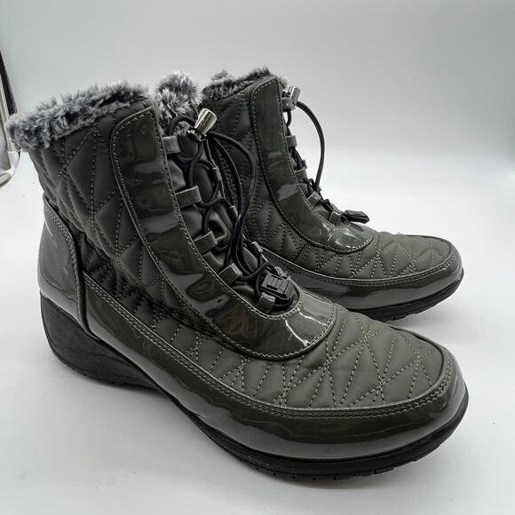 Khombu Waterproof Winter Ankle Snow Boots Size 8.5 Green - Picture 1 of 8